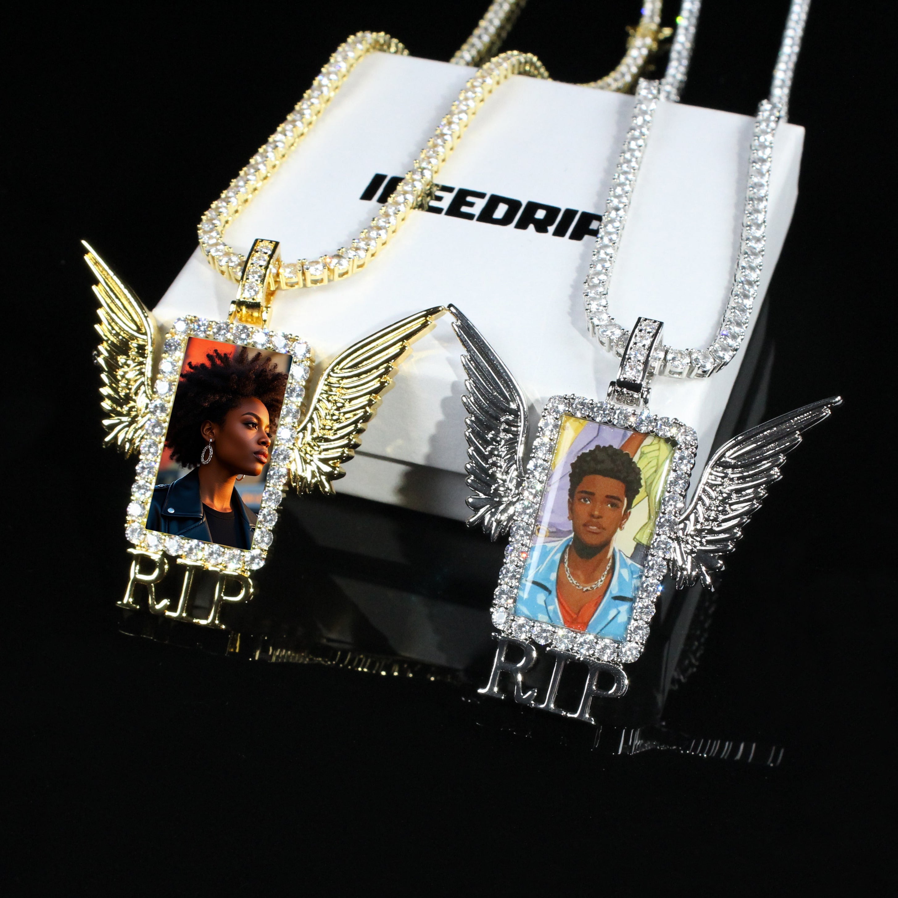 RIP WING 3D CUSTOM PICTURE PENDANT