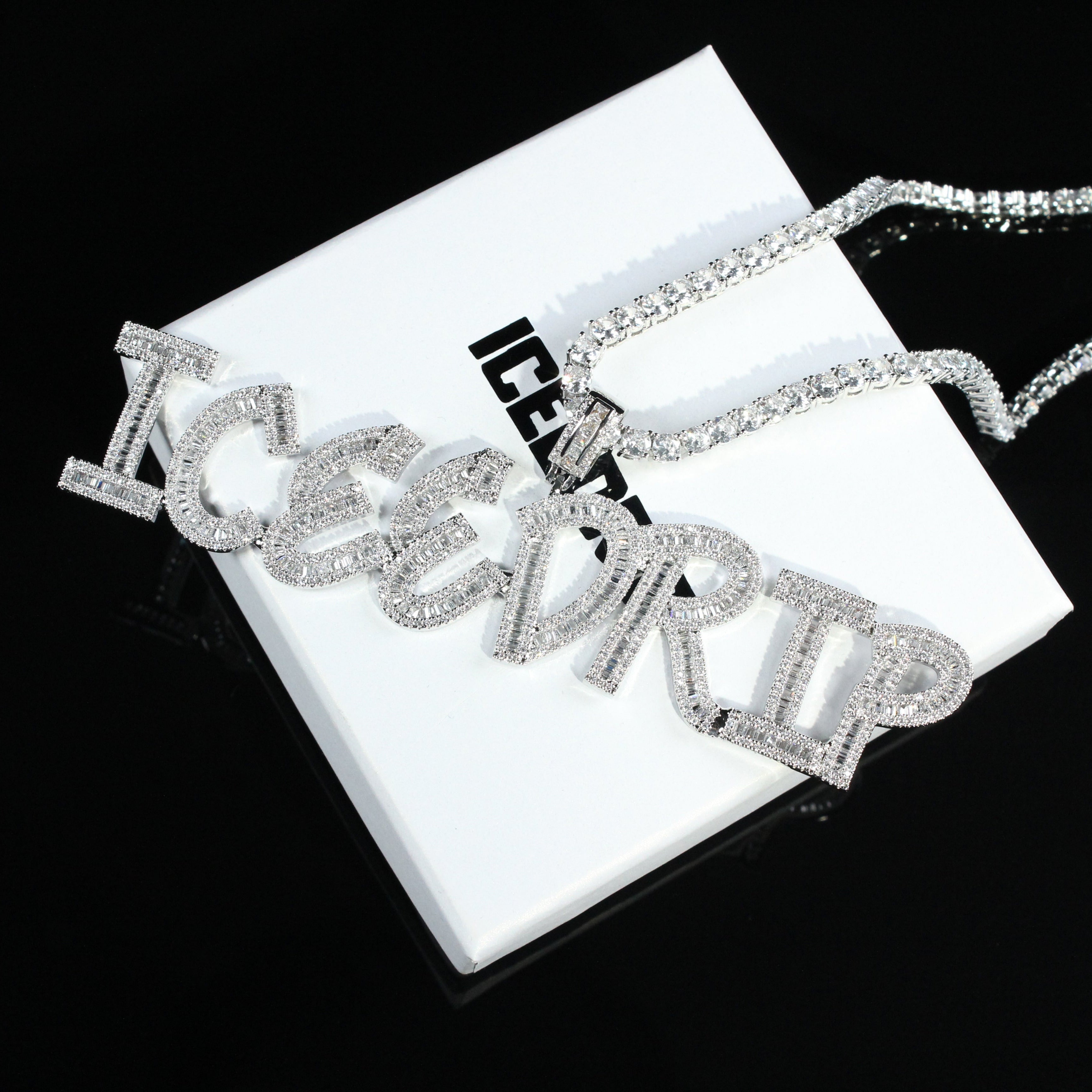 Iced Out Baguette Custom Letter Necklace