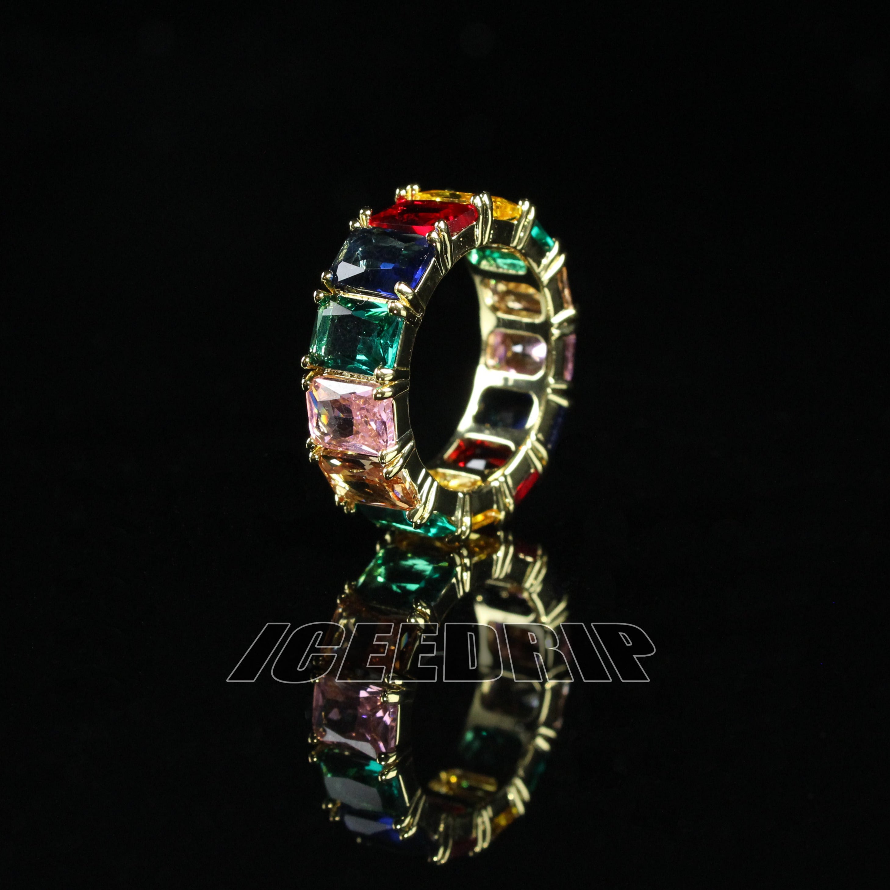 LIMITED Gold-Plated Micro-inlay Rainbow Ring