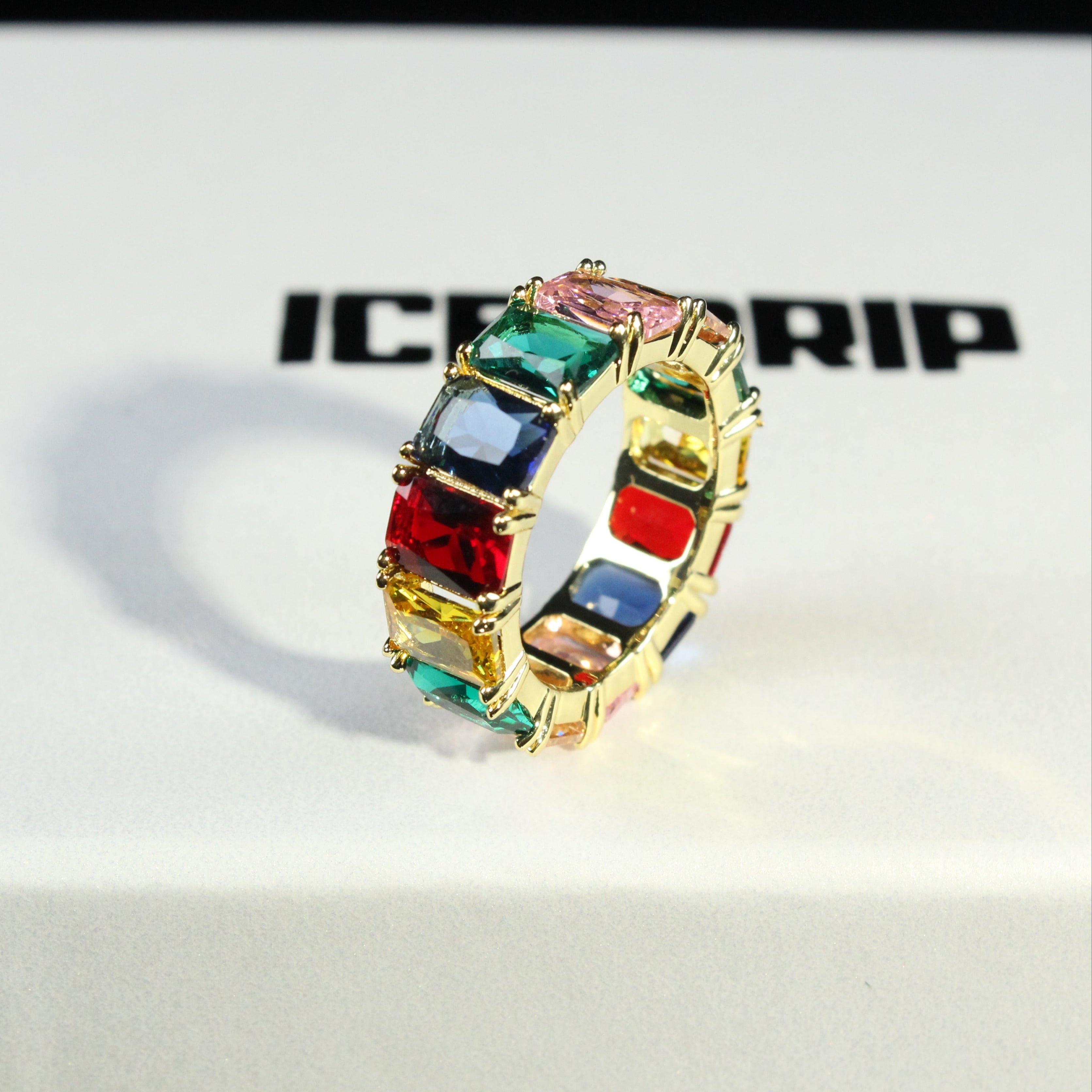 LIMITED Gold-Plated Micro-inlay Rainbow Ring