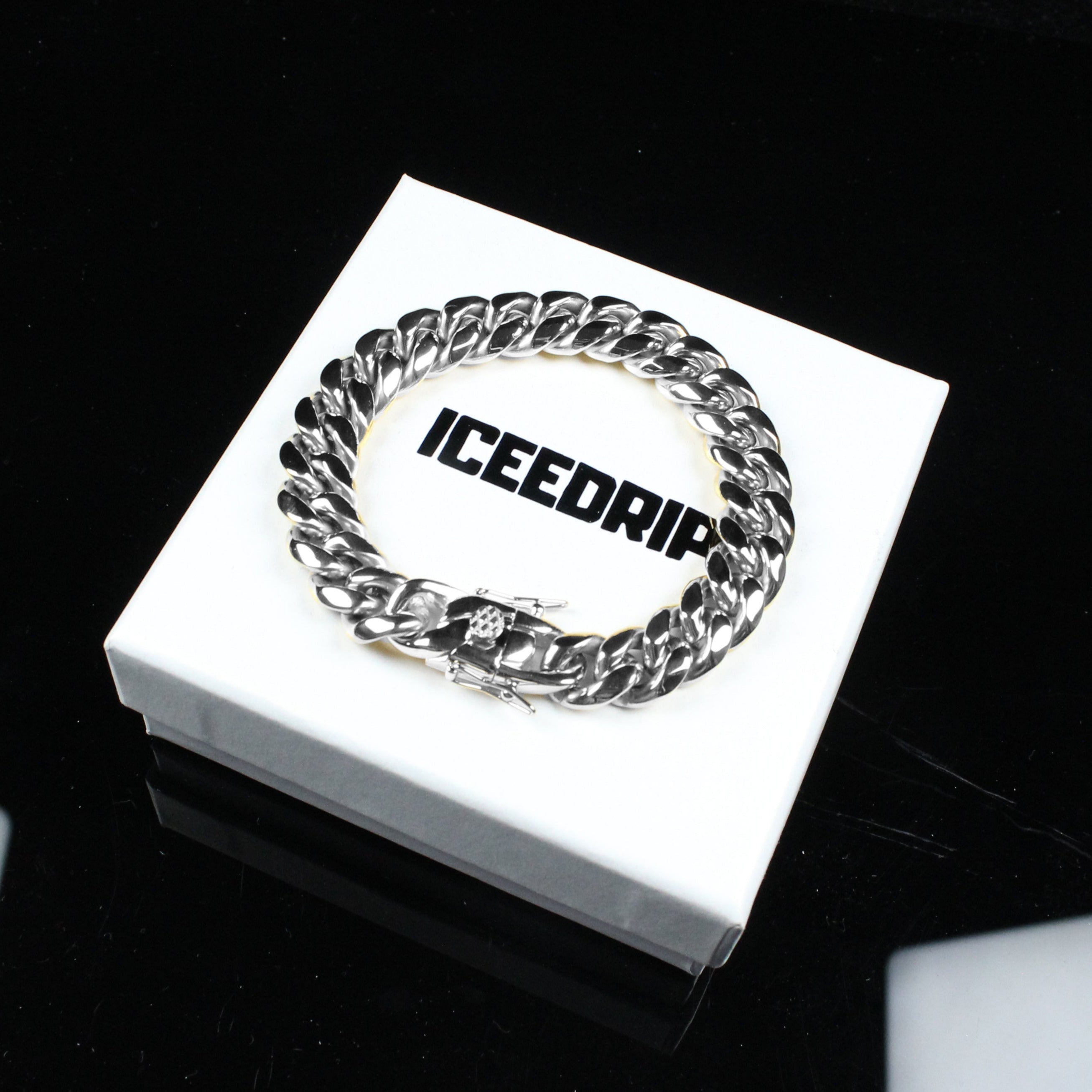 18K Gold-Plated Classic Miami Cuban Link Bracelet（12MM）