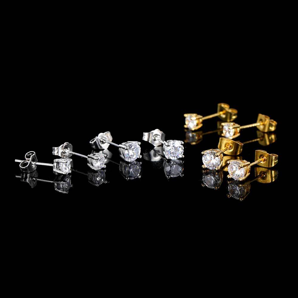 Iced Cubic Zirconia S925 Earrings (5mm) ICEEDRIP
