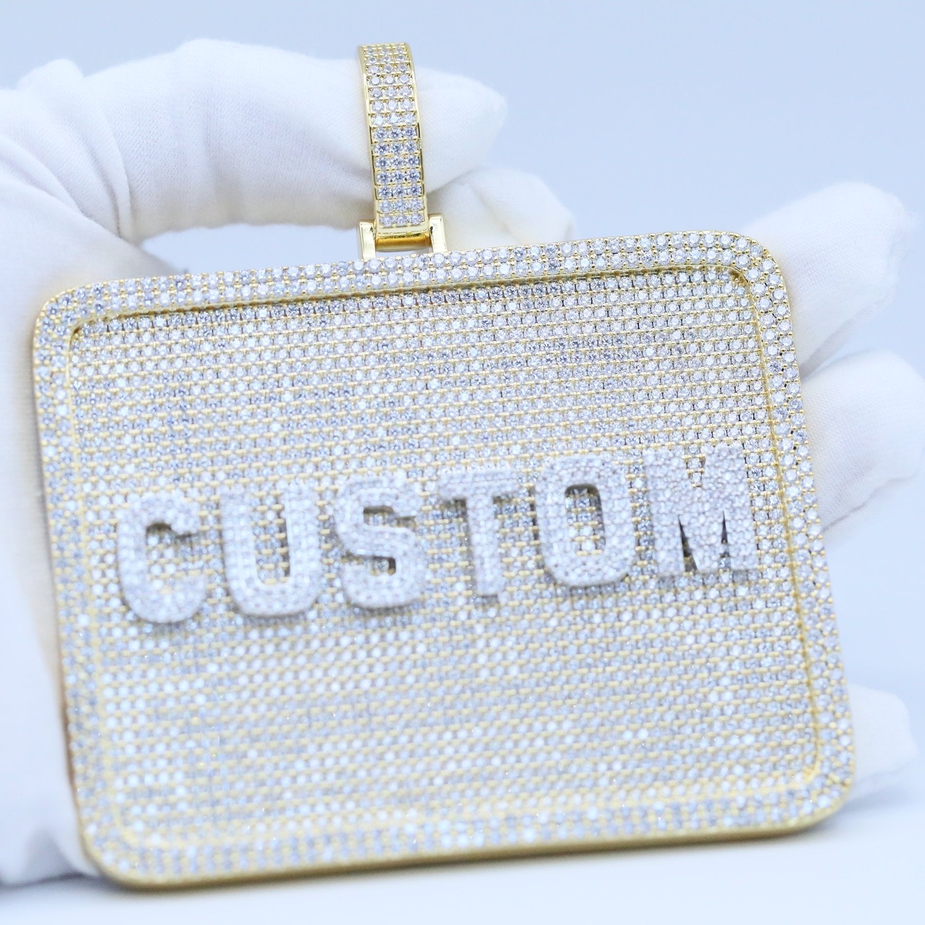 CUSTOM LETTER 3D BIG SQUARE NECKLACE