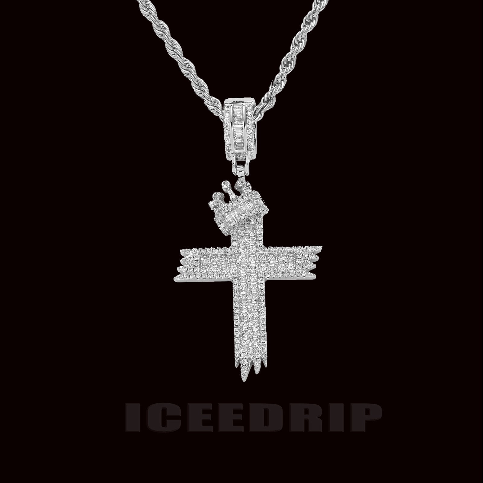 18k gold-plated Royal Crown Cross Necklace