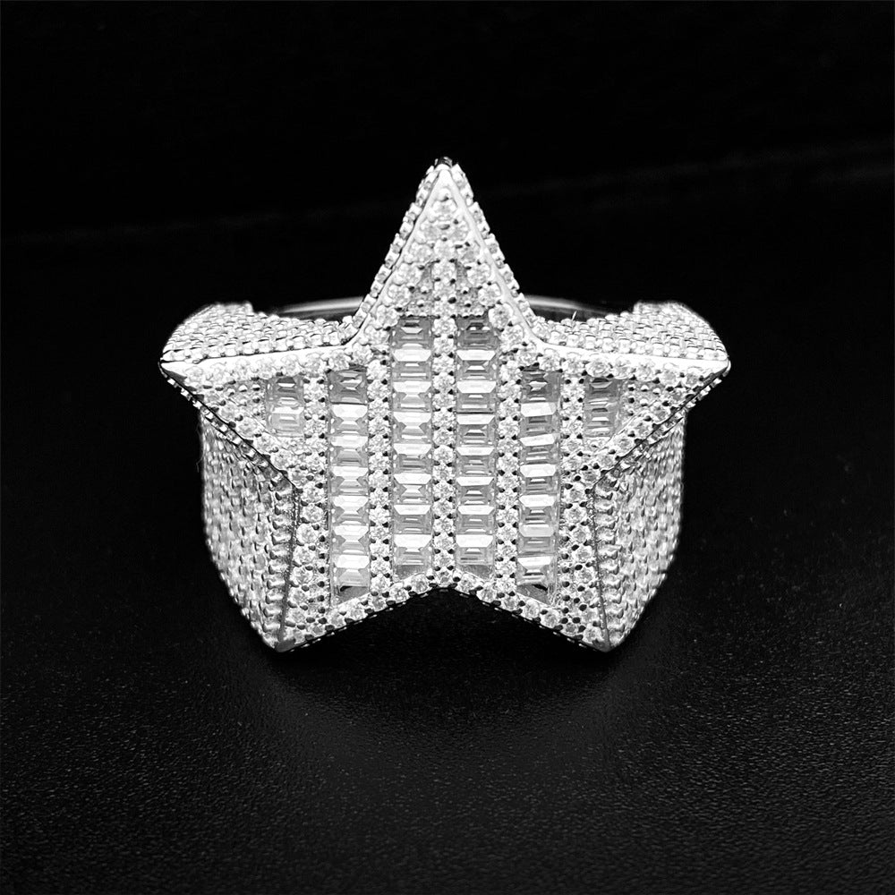 18K Gold-Plated Micro-inlay Pentagram Ring – ICEEDRIP