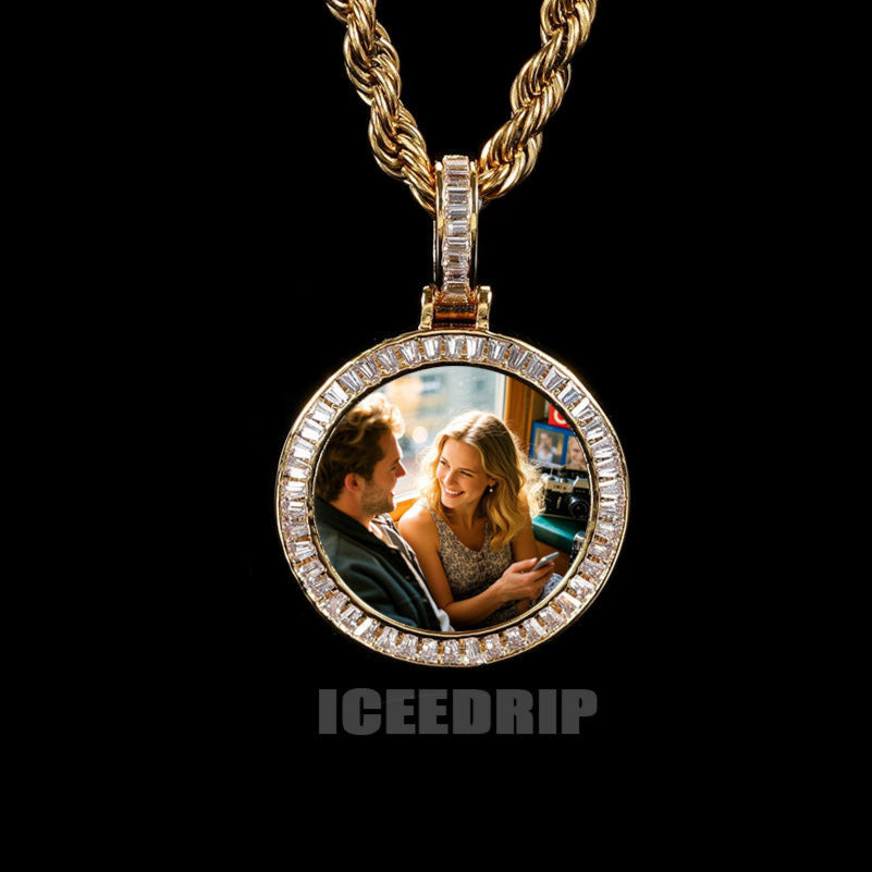Custom Baguette Picture Pendant