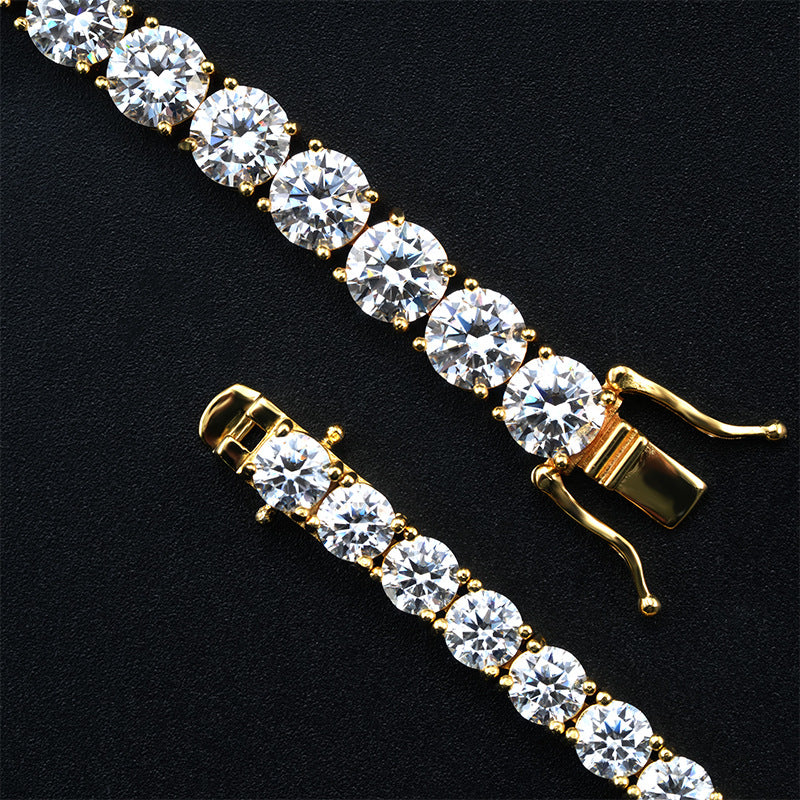 4MM S925& VVS Moissanite Tennis Chain 18K Gold