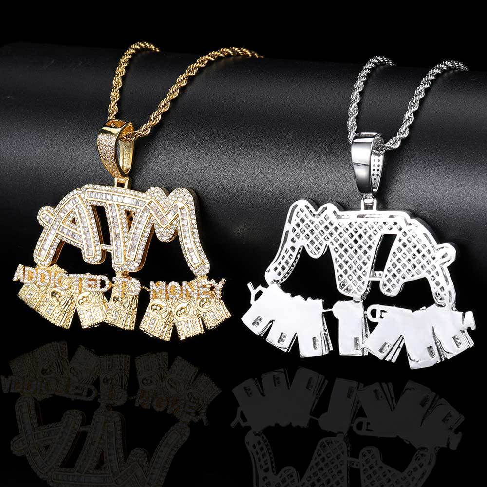 18K Gold-Plated ATM Iced Pendant