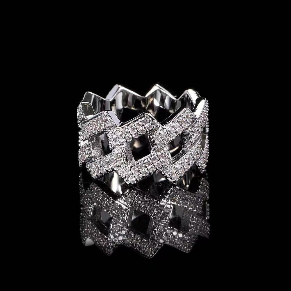Anillo cubano con punta helada de 14 mm