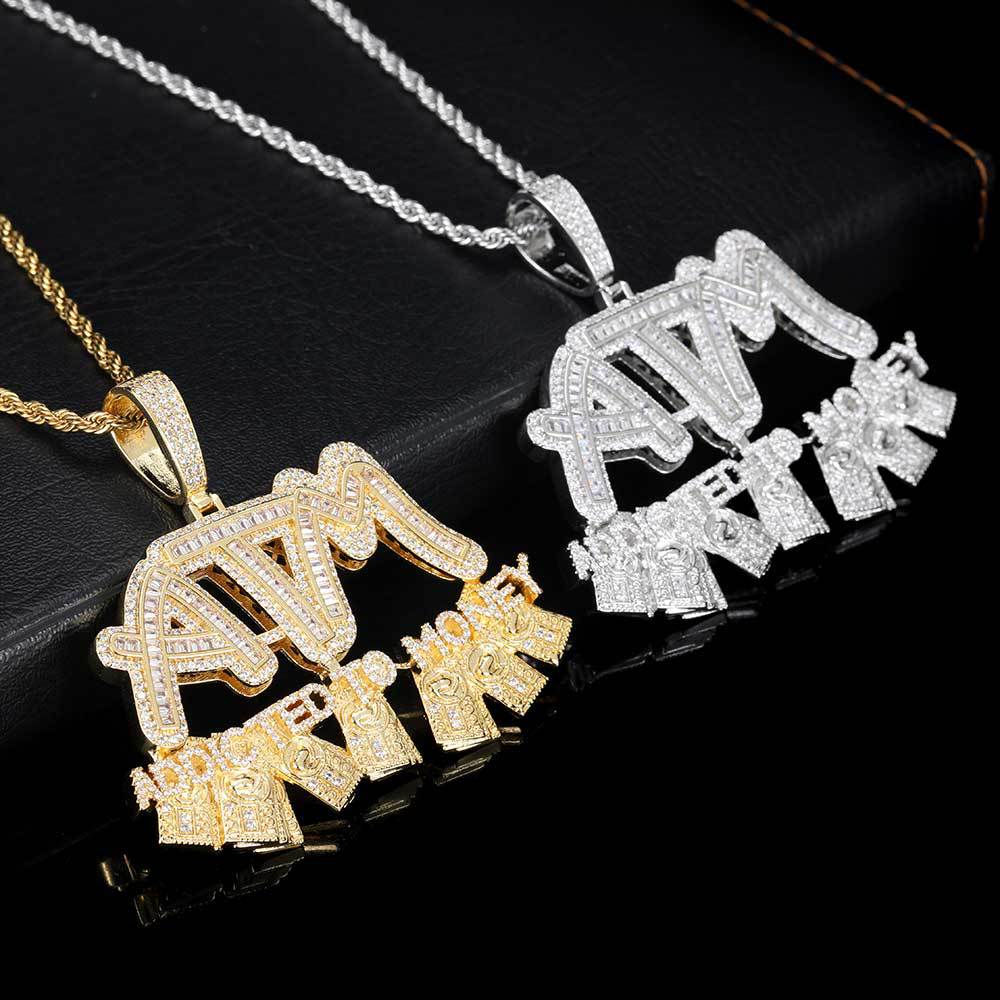 18K Gold-Plated ATM Iced Pendant