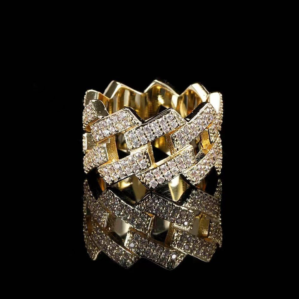 Anillo cubano con punta helada de 14 mm