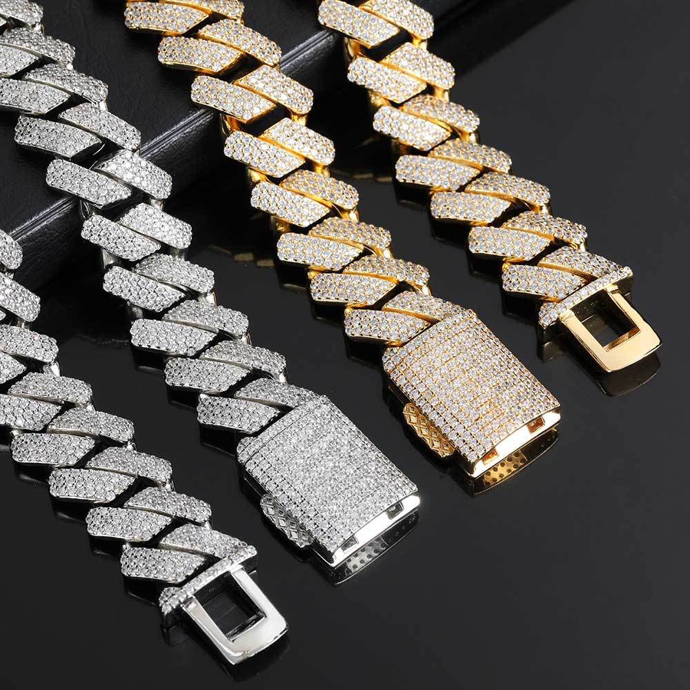 18mm Prong Cuban Bracelet in Gold