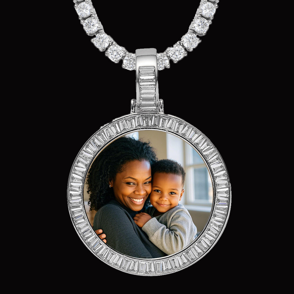 Custom Baguette Picture Pendant