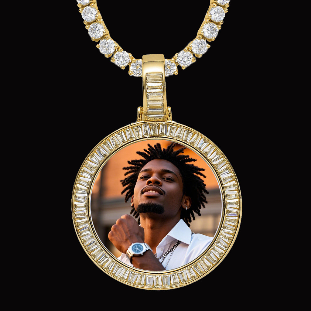 Custom Baguette Picture Pendant