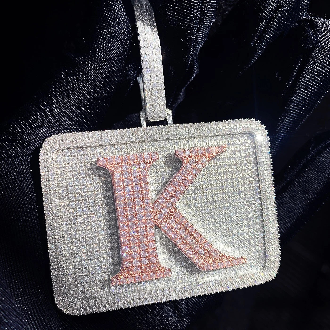 CUSTOM LETTER 3D BIG SQUARE NECKLACE
