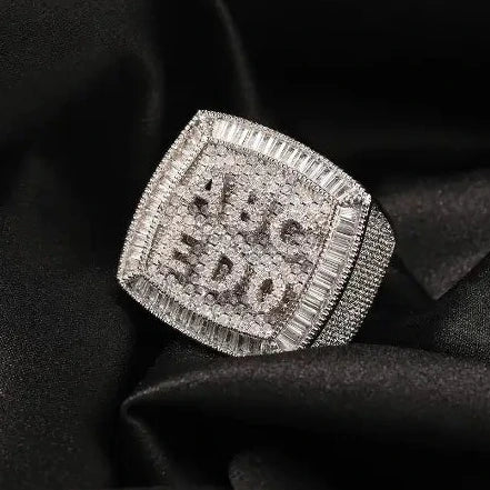 CUSTOM LETTER 3D ICED RING丨ICEEDRIP
