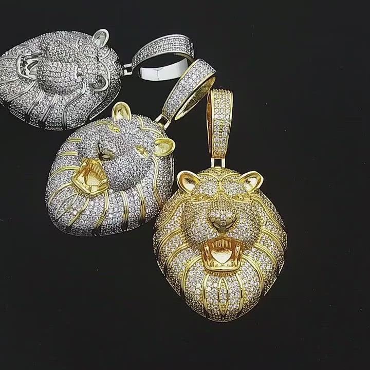 Iced Bling Lion Pendant